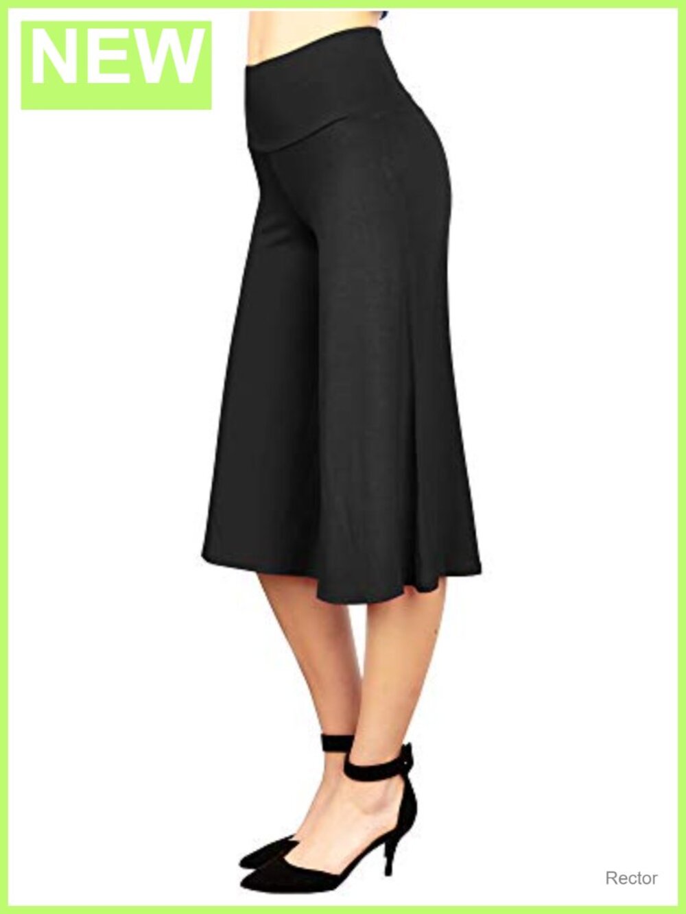 High Waist Wide Leg Palazzo Gaucho Capri Pants Stretch Pull-On Casual